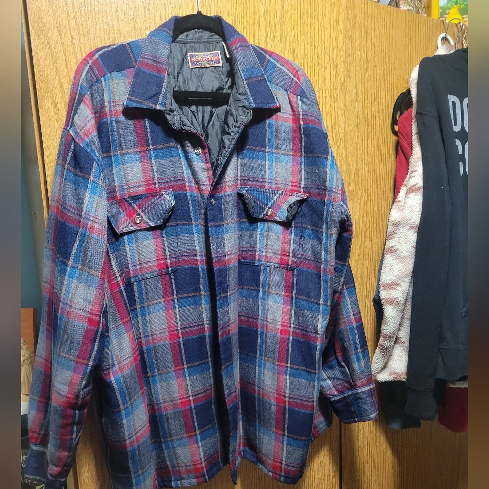 Vintage northcrest lined Quilted flannel jacket - Picture 1 of 4